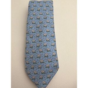 Vineyard Vines Blue Elephant Motif Silk Hand Made Men’s Necktie